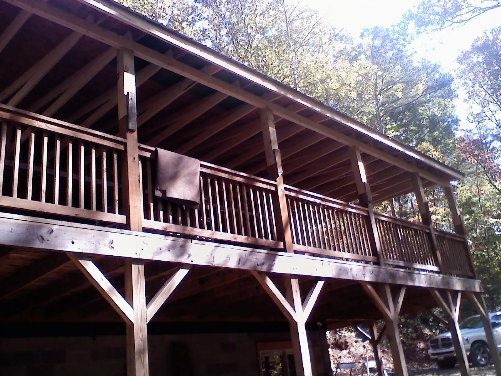 Timber framing under a new elevated porch and deck — Roof Leak Repair in Maupin by Roofing Brothers